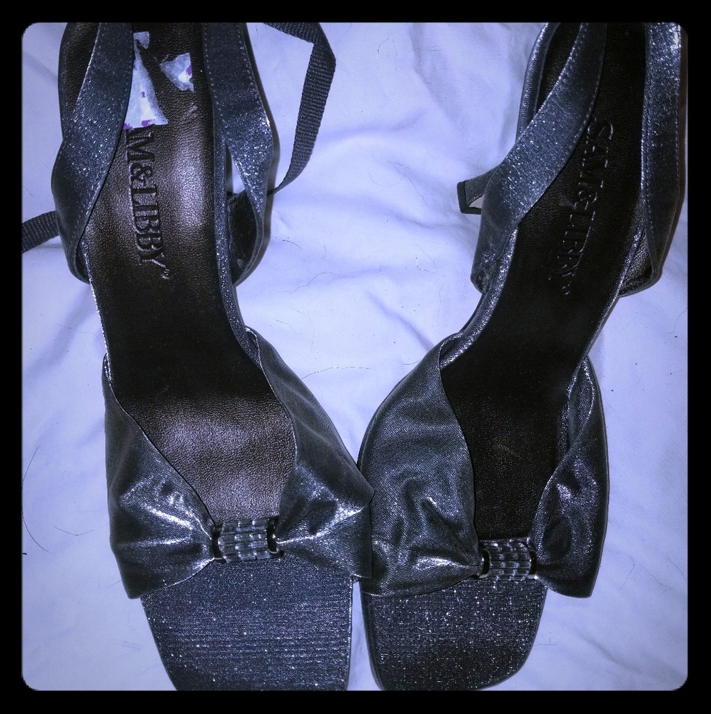 Sam & Libby Silver Metallic Tie-ankle slings